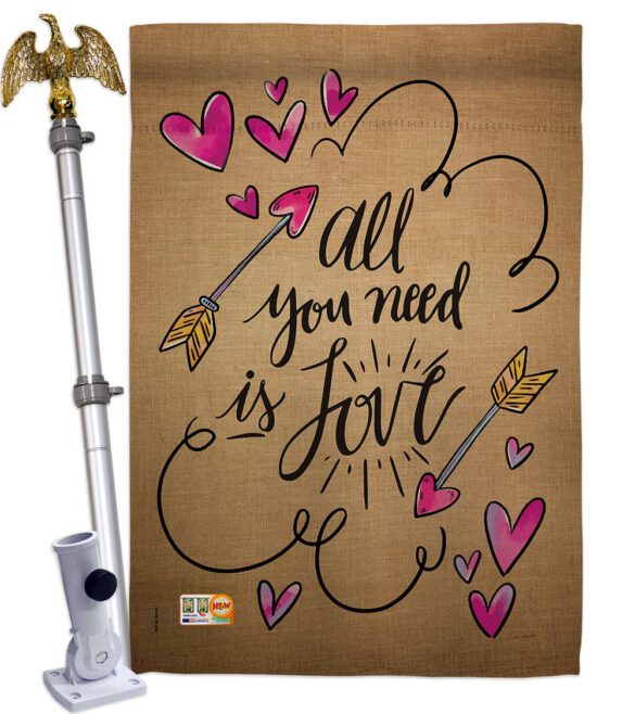 All You Need is Love - Valentines Spring Vertical Impressions Decorative Flags HG137051 Made In USA - Image 14