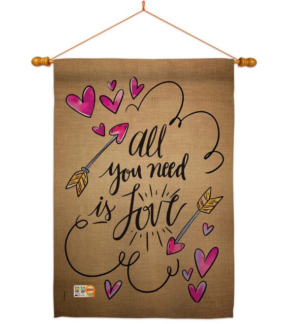 All You Need is Love - Valentines Spring Vertical Impressions Decorative Flags HG137051 Made In USA - Image 15