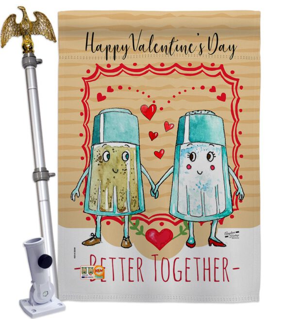 Better Together - Valentines Spring Vertical Impressions Decorative Flags HG137146 Made In USA - Image 13