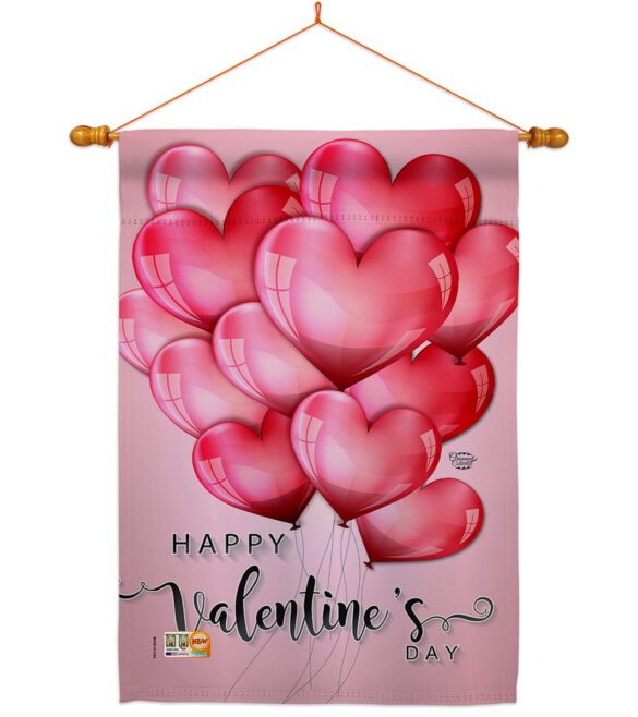 Happy Love Balloons - Valentines Spring Vertical Impressions Decorative Flags HG192150 Made In USA - Image 14