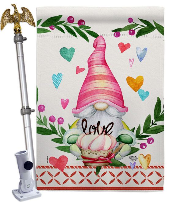 Gnome Give Love - Valentines Spring Vertical Impressions Decorative Flags HG192407 Made In USA - Image 9