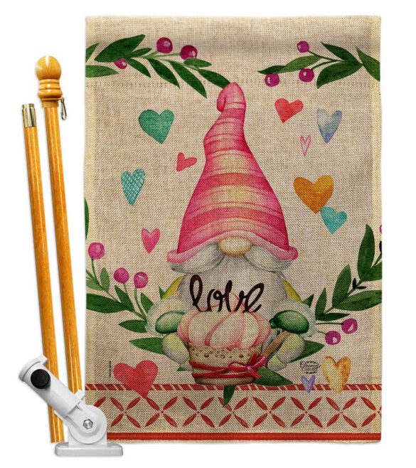 Gnome Give Love - Valentines Spring Vertical Impressions Decorative Flags HG192407 Made In USA - Image 15
