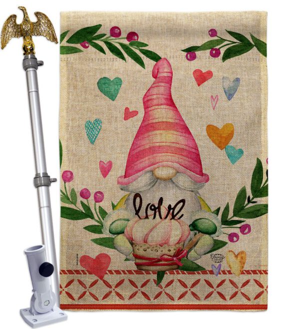 Gnome Give Love - Valentines Spring Vertical Impressions Decorative Flags HG192407 Made In USA - Image 19