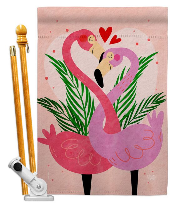 Flamingo Love - Valentines Spring Vertical Impressions Decorative Flags HG192540 Made In USA - Image 5