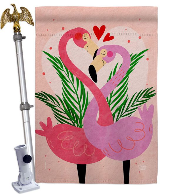 Flamingo Love - Valentines Spring Vertical Impressions Decorative Flags HG192540 Made In USA - Image 9