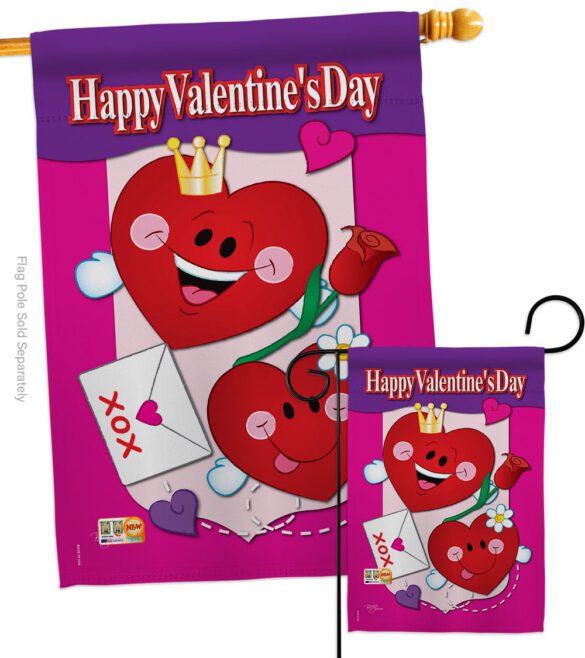 Happy Valentine's Day - Valentines Spring Vertical Impressions Decorative Flags HG101040 Made In USA - Image 3