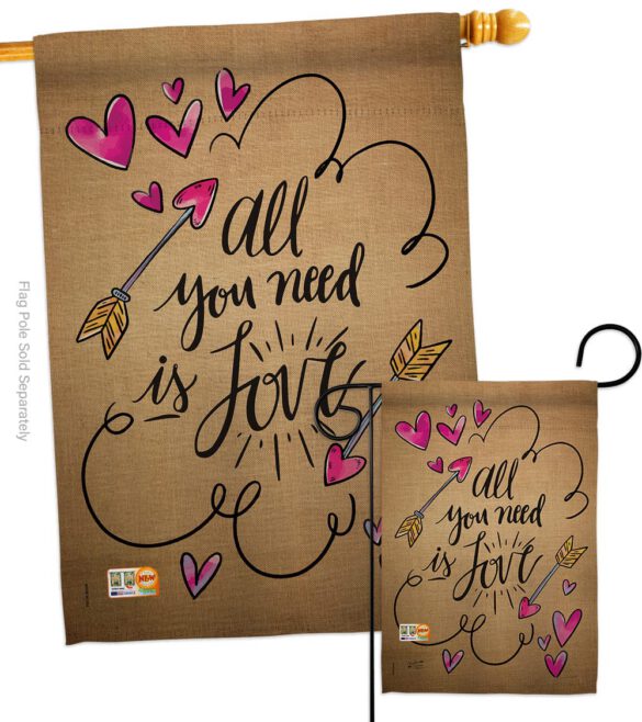 All You Need is Love - Valentines Spring Vertical Impressions Decorative Flags HG137051 Made In USA - Image 4