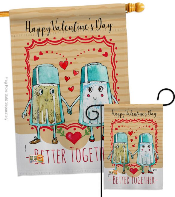 Better Together - Valentines Spring Vertical Impressions Decorative Flags HG137146 Made In USA - Image 3