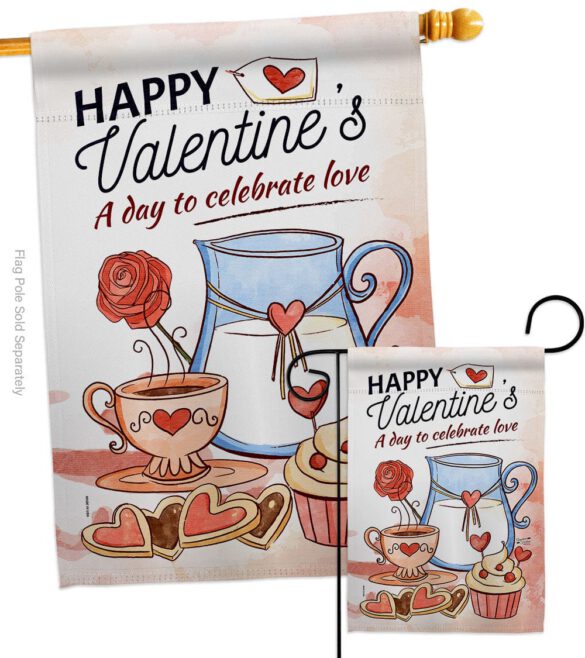 Day to Celebrate Love - Valentines Spring Vertical Impressions Decorative Flags HG137395 Made In USA - Image 3