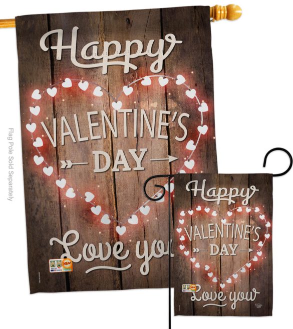 Happy Valentine's Day - Valentines Spring Vertical Impressions Decorative Flags HG191094 Made In USA - Image 3