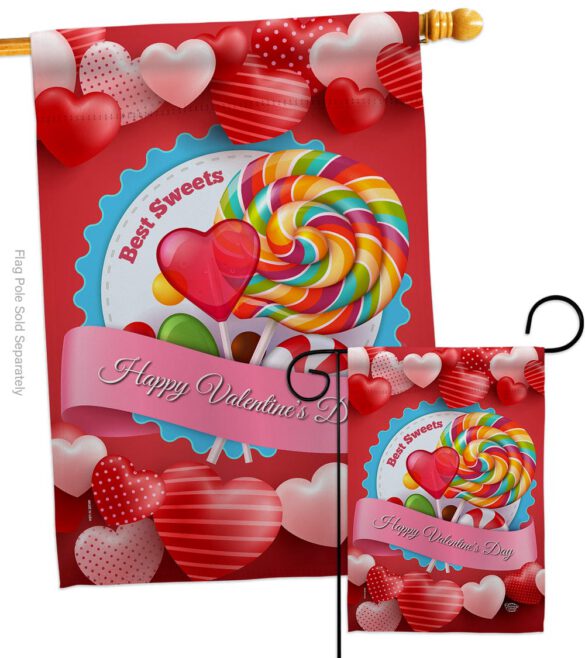 Best Sweet - Valentines Spring Vertical Impressions Decorative Flags HG192306 Made In USA - Image 3