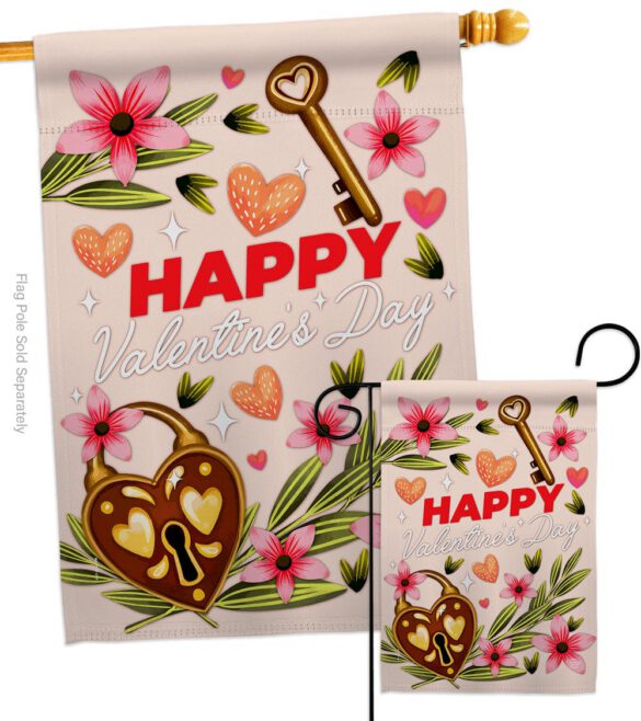 Heart & Luck - Valentines Spring Vertical Impressions Decorative Flags HG192395 Made In USA - Image 3