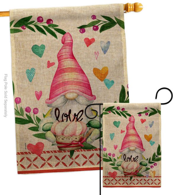 Gnome Give Love - Valentines Spring Vertical Impressions Decorative Flags HG192407 Made In USA - Image 13
