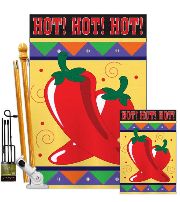 Chili Hot - Vegetable Food Vertical Applique Decorative Flags HG117020 - Image 6