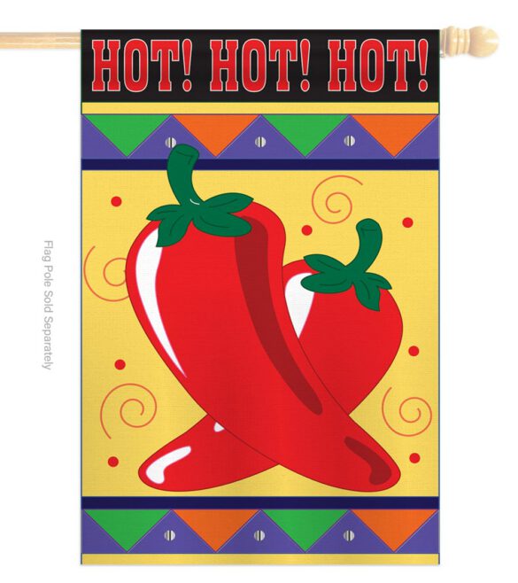 Chili Hot - Vegetable Food Vertical Applique Decorative Flags HG117020 - Image 2