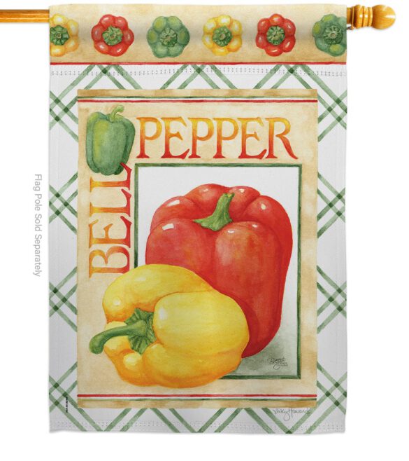 Bell Pepper - Vegetable Food Vertical Impressions Decorative Flags HG117040 Made In USA - Image 2