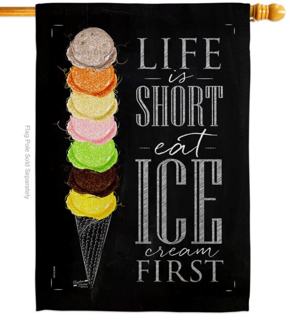 Eat Ice Cream First - Vegetable Food Vertical Impressions Decorative Flags HG137279 Made In USA - Image 2