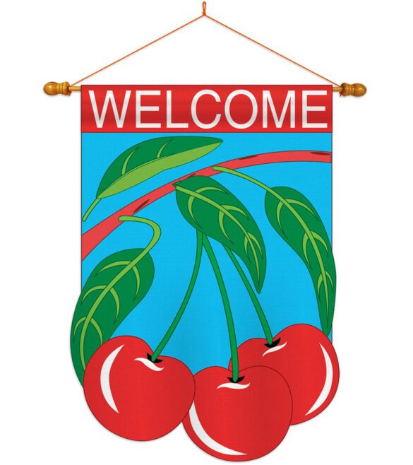 Cherries - Vegetable Food Vertical Applique Decorative Flags HG117012 - Image 4