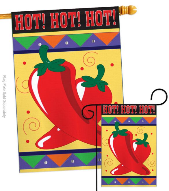 Chili Hot - Vegetable Food Vertical Applique Decorative Flags HG117020 - Image 3