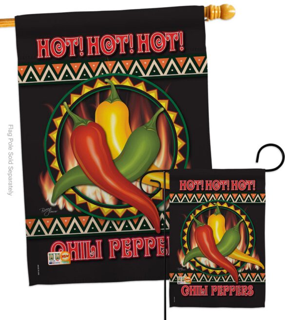 Chili Peppers - Vegetable Food Vertical Impressions Decorative Flags HG117031 Made In USA - Image 3