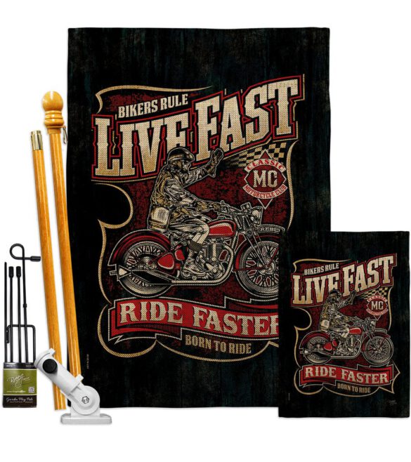 Bikers Rule - Vehicle Interests Vertical Impressions Decorative Flags HG115258 Made In USA - Image 16
