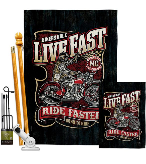 Bikers Rule - Vehicle Interests Vertical Impressions Decorative Flags HG115258 Made In USA - Image 6