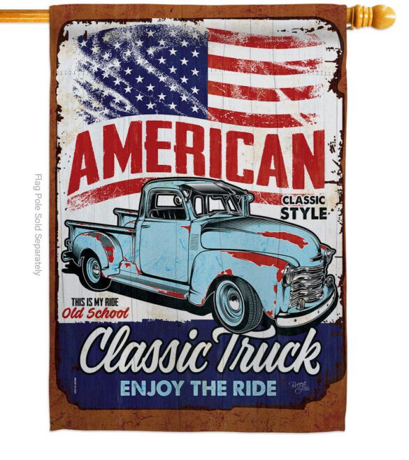 Classic Truck - Vehicle Interests Vertical Impressions Decorative Flags HG115255 Made In USA - Image 2