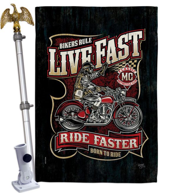 Bikers Rule - Vehicle Interests Vertical Impressions Decorative Flags HG115258 Made In USA - Image 9
