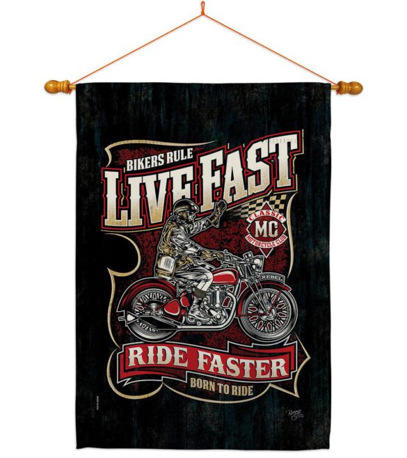 Bikers Rule - Vehicle Interests Vertical Impressions Decorative Flags HG115258 Made In USA - Image 10