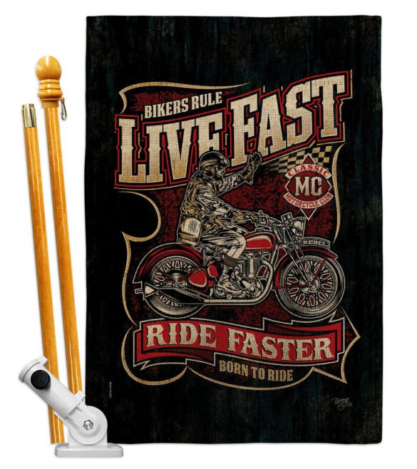 Bikers Rule - Vehicle Interests Vertical Impressions Decorative Flags HG115258 Made In USA - Image 15