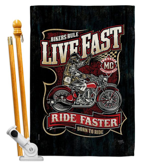 Bikers Rule - Vehicle Interests Vertical Impressions Decorative Flags HG115258 Made In USA - Image 5