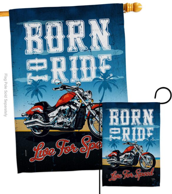Born To Ride - Vehicle Interests Vertical Impressions Decorative Flags HG115181 Made In USA - Image 3