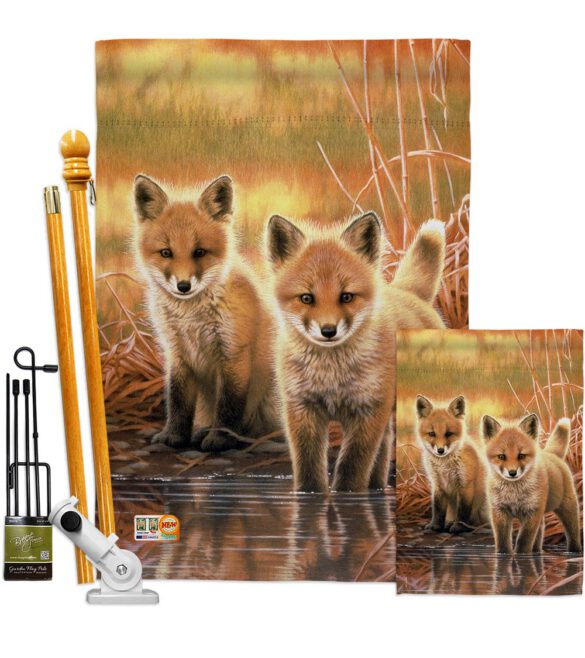 Foxes - Wildlife Nature Vertical Impressions Decorative Flags HG110086 Made In USA - Image 6