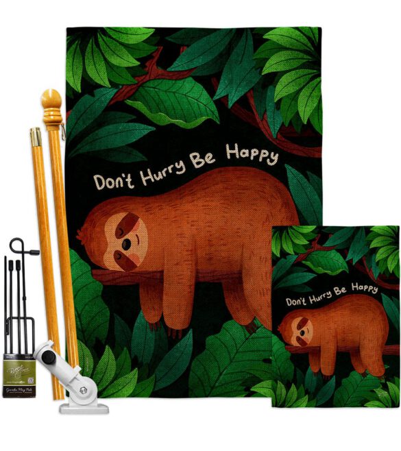 Don't Hurry - Wildlife Nature Vertical Impressions Decorative Flags HG130309 Made In USA - Image 27