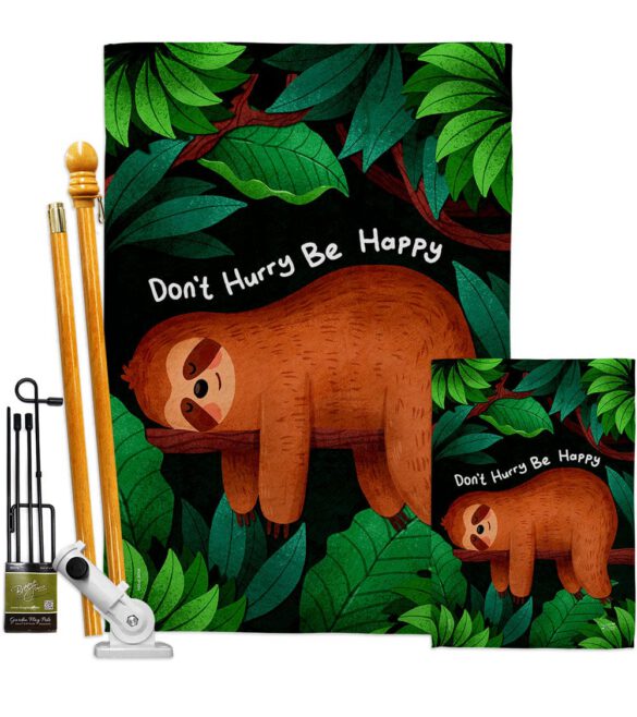 Don't Hurry - Wildlife Nature Vertical Impressions Decorative Flags HG130309 Made In USA - Image 6