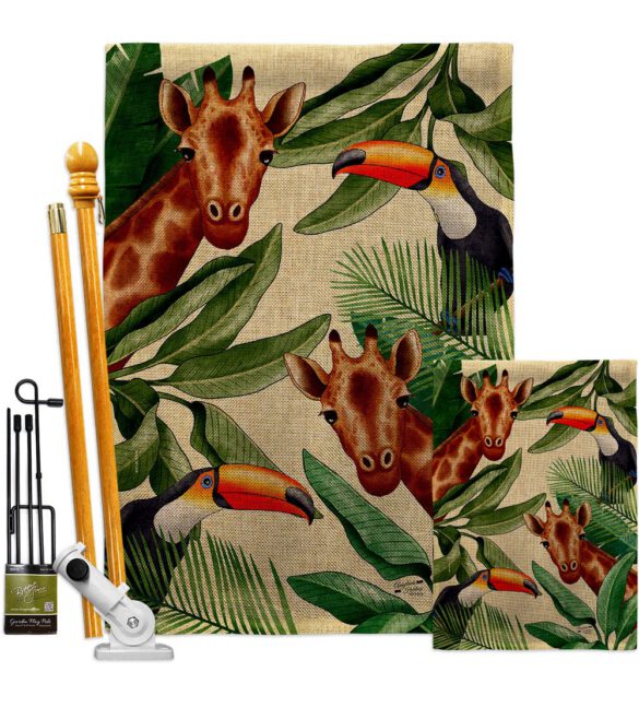 Giraffe & Toucan - Wildlife Nature Vertical Impressions Decorative Flags HG137579 Made In USA - Image 18