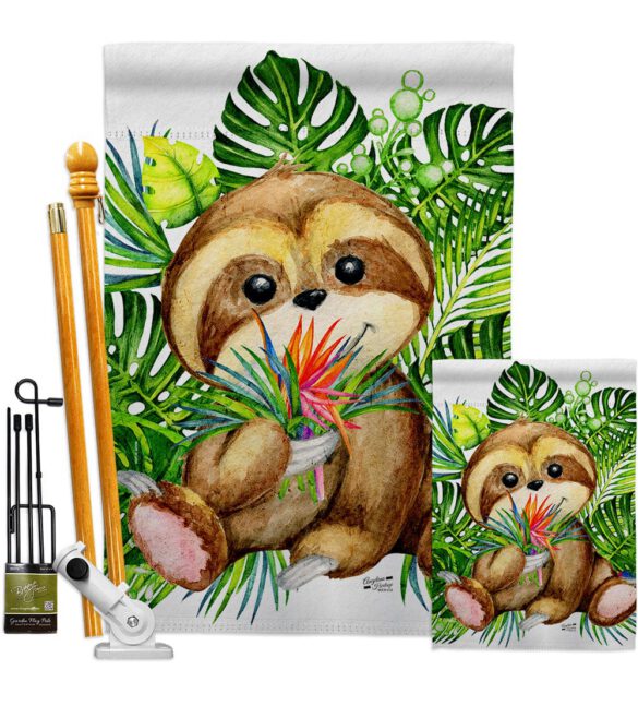 Baby Sloth - Wildlife Nature Vertical Impressions Decorative Flags HG137599 Made In USA - Image 7