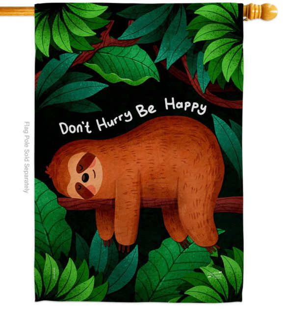 Don't Hurry - Wildlife Nature Vertical Impressions Decorative Flags HG130309 Made In USA - Image 2