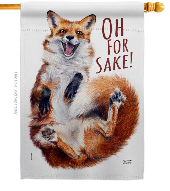 Fox Sake - Wildlife Nature Vertical Impressions Decorative Flags HG137561 Made In USA - Image 2