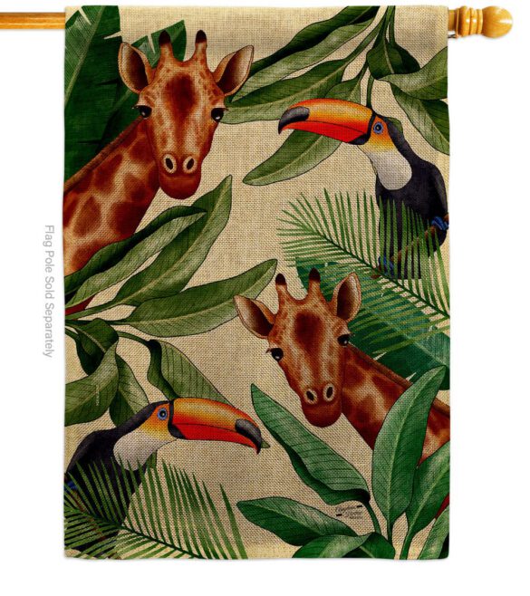 Giraffe & Toucan - Wildlife Nature Vertical Impressions Decorative Flags HG137579 Made In USA - Image 14