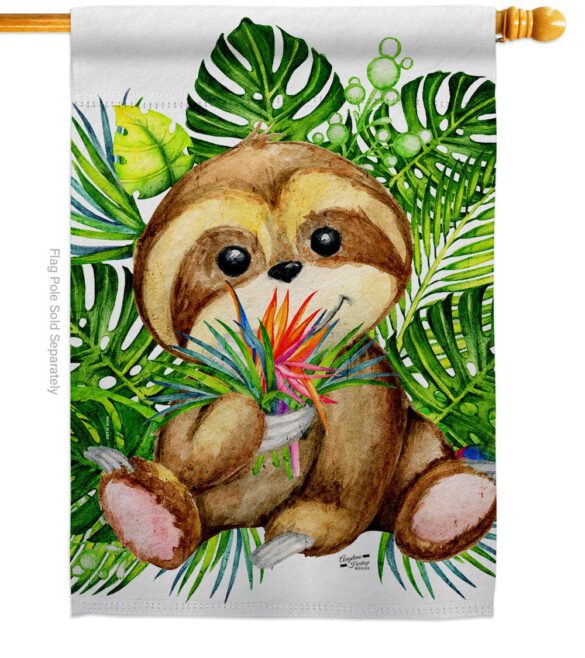 Baby Sloth - Wildlife Nature Vertical Impressions Decorative Flags HG137599 Made In USA - Image 3