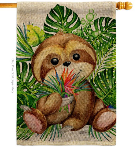 Baby Sloth - Wildlife Nature Vertical Impressions Decorative Flags HG137599 Made In USA - Image 15
