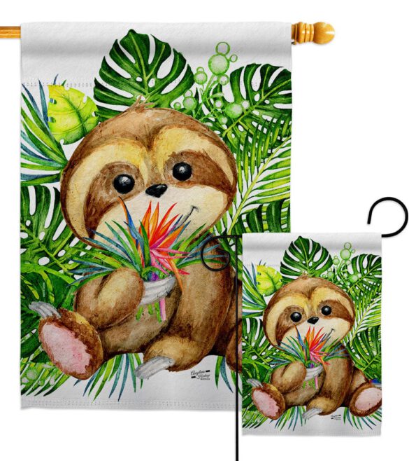 Baby Sloth - Wildlife Nature Vertical Impressions Decorative Flags HG137599 Made In USA