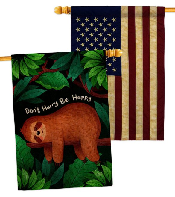 Don't Hurry - Wildlife Nature Vertical Impressions Decorative Flags HG130309 Made In USA - Image 29