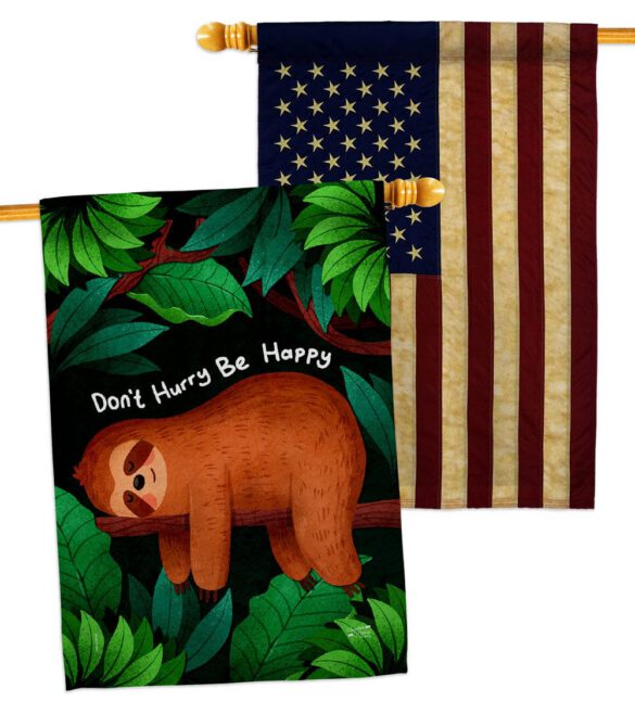 Don't Hurry - Wildlife Nature Vertical Impressions Decorative Flags HG130309 Made In USA - Image 8