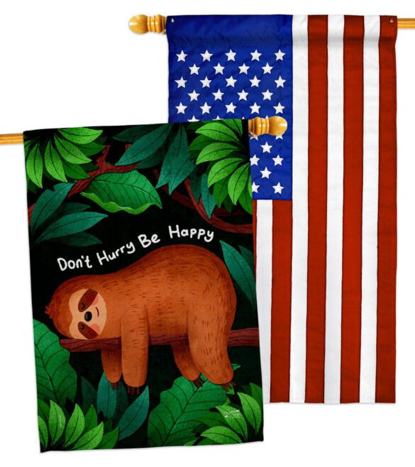 Don't Hurry - Wildlife Nature Vertical Impressions Decorative Flags HG130309 Made In USA - Image 10
