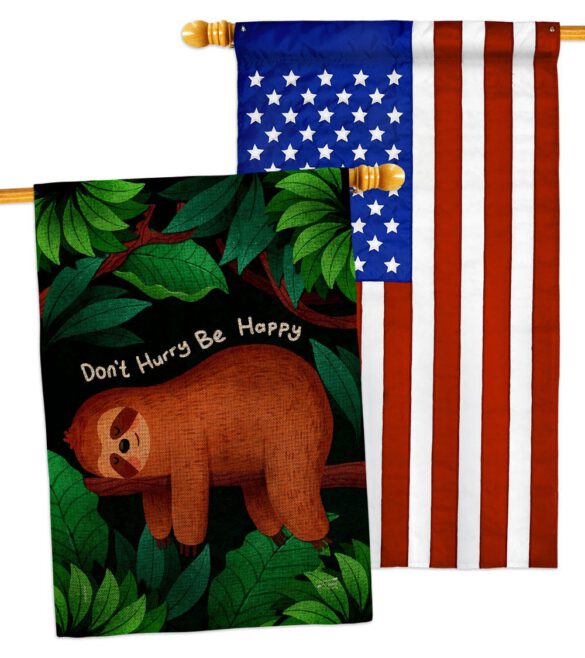 Don't Hurry - Wildlife Nature Vertical Impressions Decorative Flags HG130309 Made In USA - Image 31