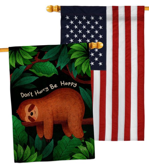 Don't Hurry - Wildlife Nature Vertical Impressions Decorative Flags HG130309 Made In USA - Image 36