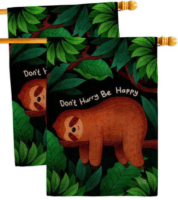 Don't Hurry - Wildlife Nature Vertical Impressions Decorative Flags HG130309 Made In USA - Image 33