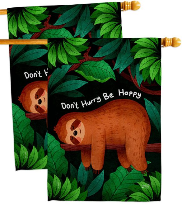 Don't Hurry - Wildlife Nature Vertical Impressions Decorative Flags HG130309 Made In USA - Image 12